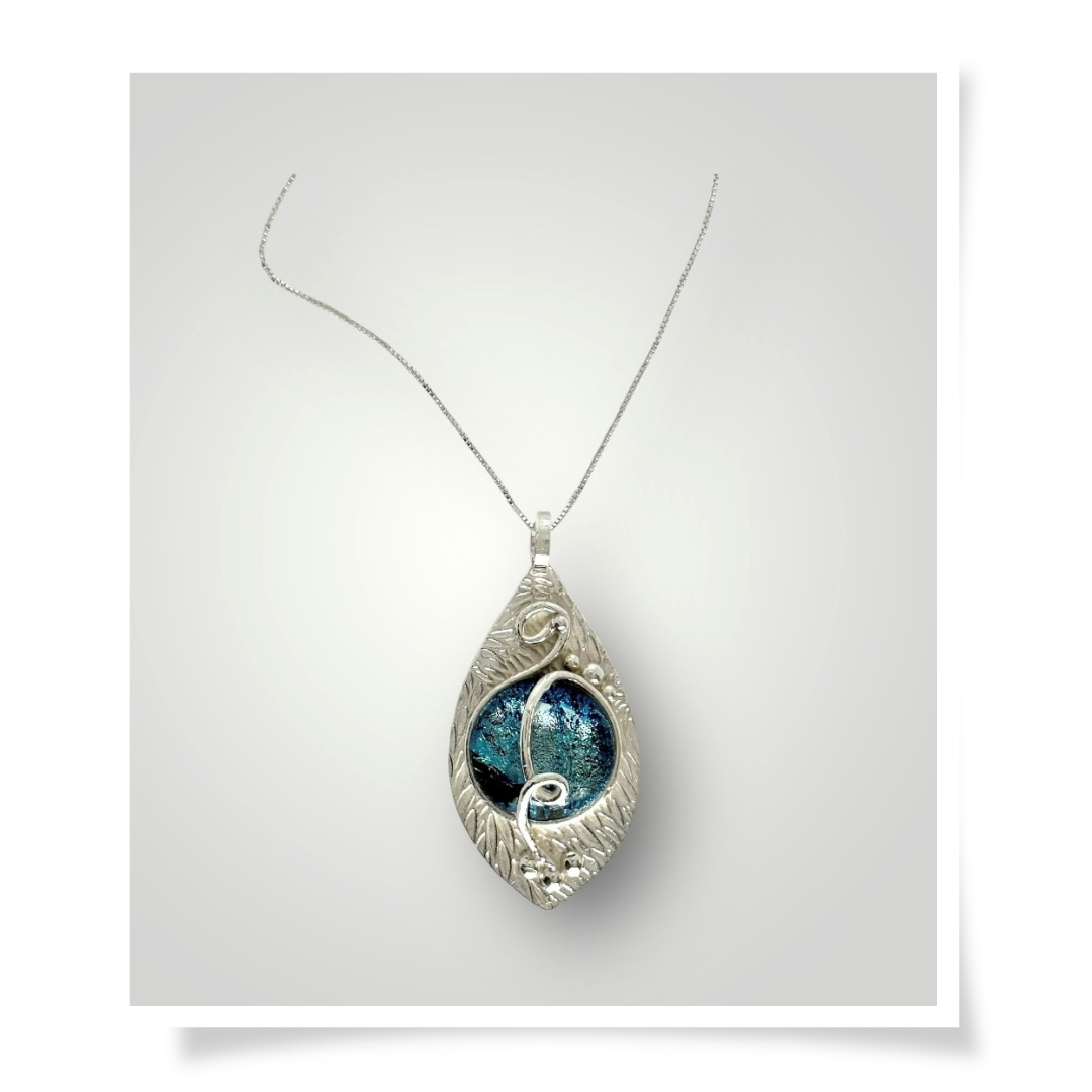 Beautiful sterling outlet Dichroic Glass necklace