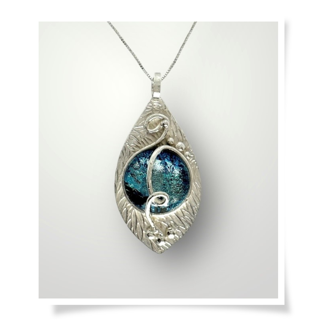 Jewelry - Dichroic Glass Fine Silver Pendant