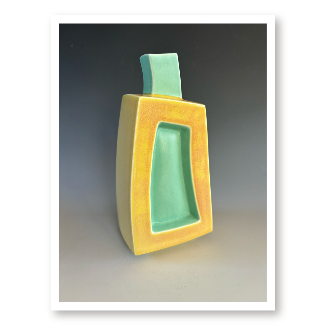 Bud Vase - Frosted Lemon & Sea Foam Satin