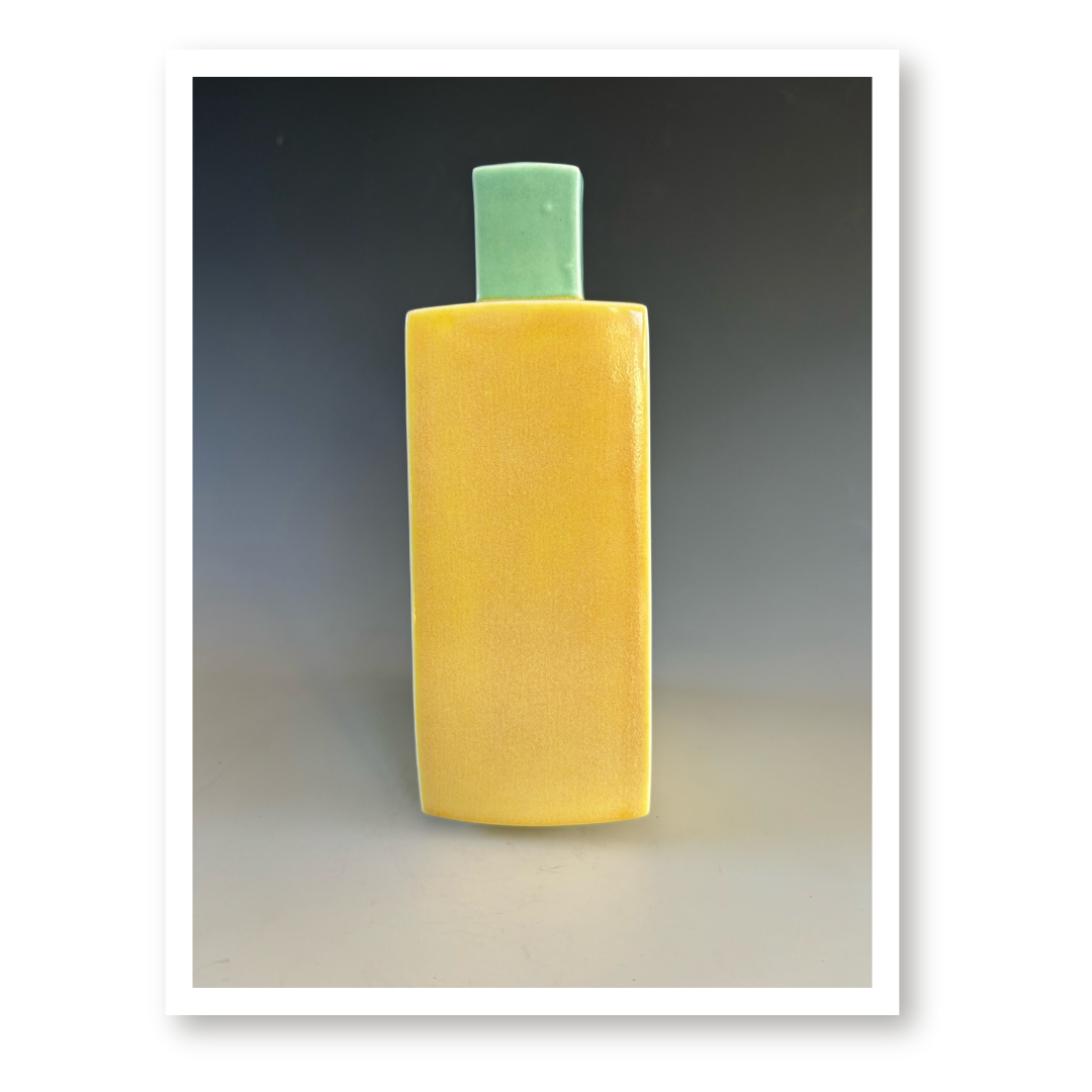 Bud Vase - Frosted Lemon & Sea Foam Satin