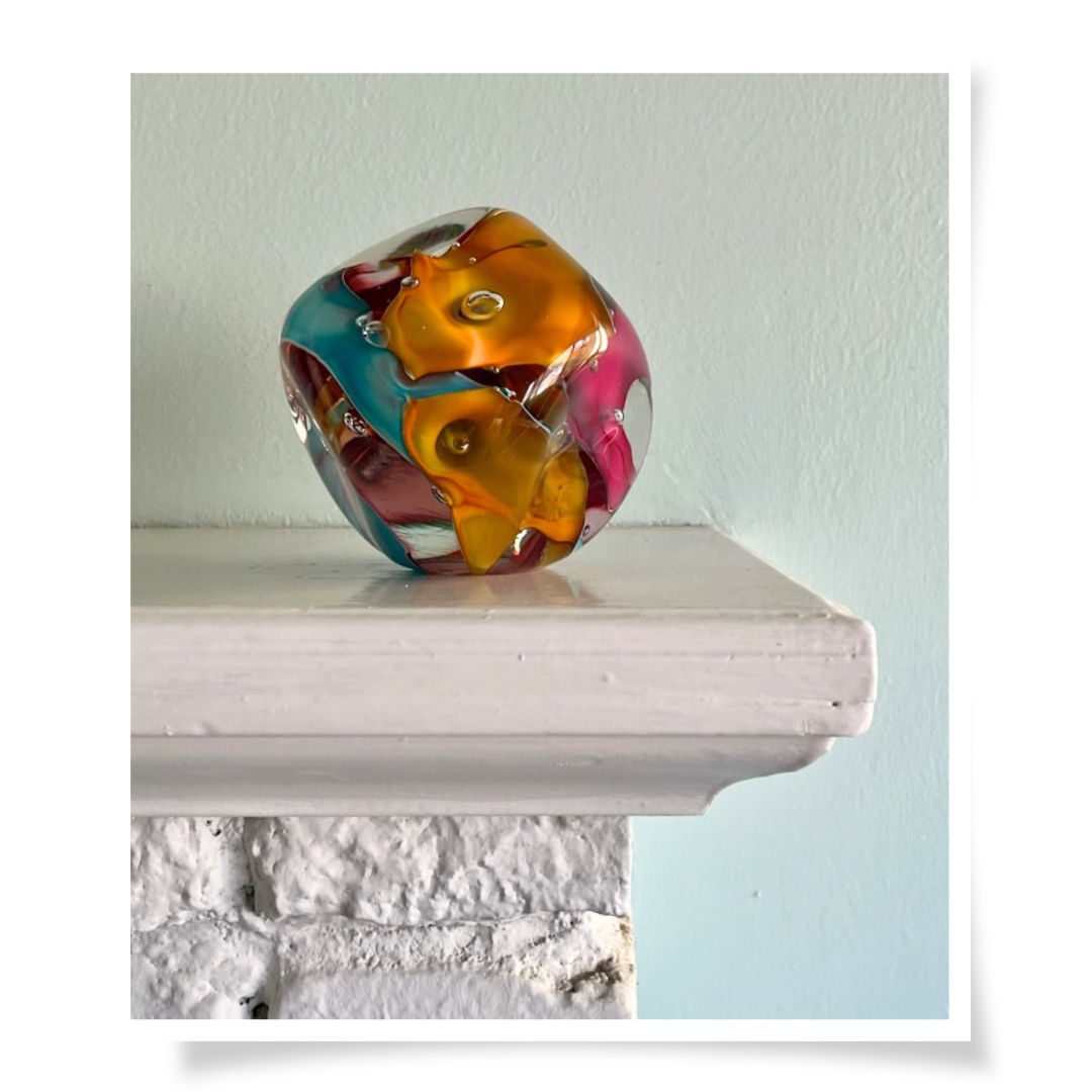 Glass Paperweight - Vibrant Autumn