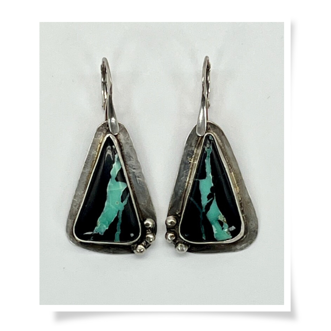 Jewelry - Black Buffalo Ribbon Turquoise Earrings