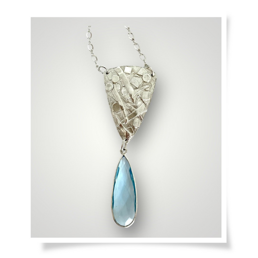 Jewelry - Layered Fine Silver Aquamarine Pendant