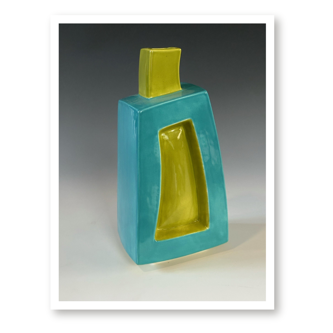 Bud Vase - Caribbean Blue & Sour Apple Green