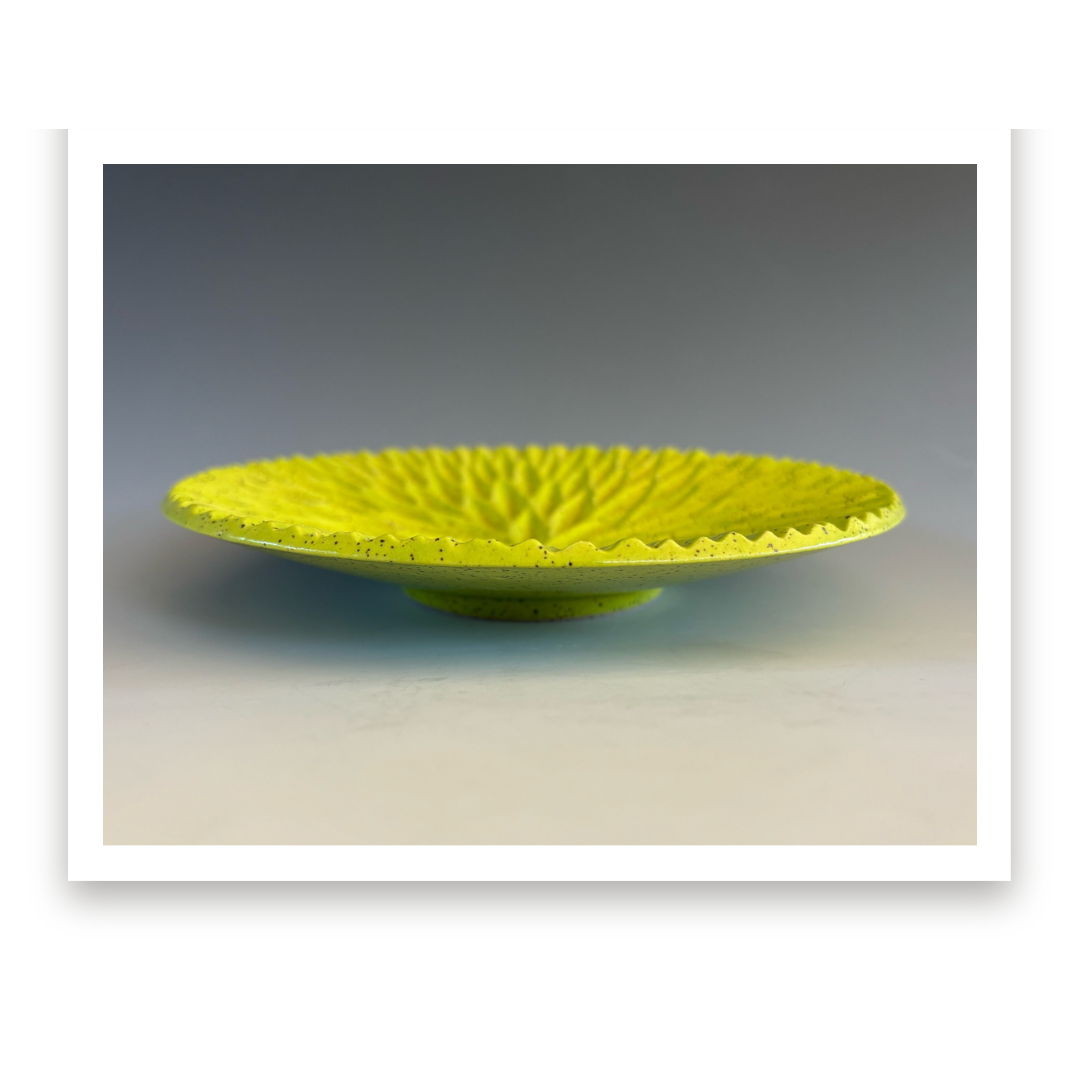 Carved Plate - Bright Green