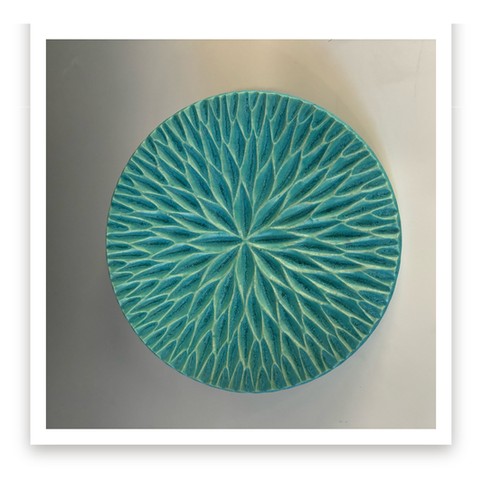 Carved Plate - Turquoise Matte